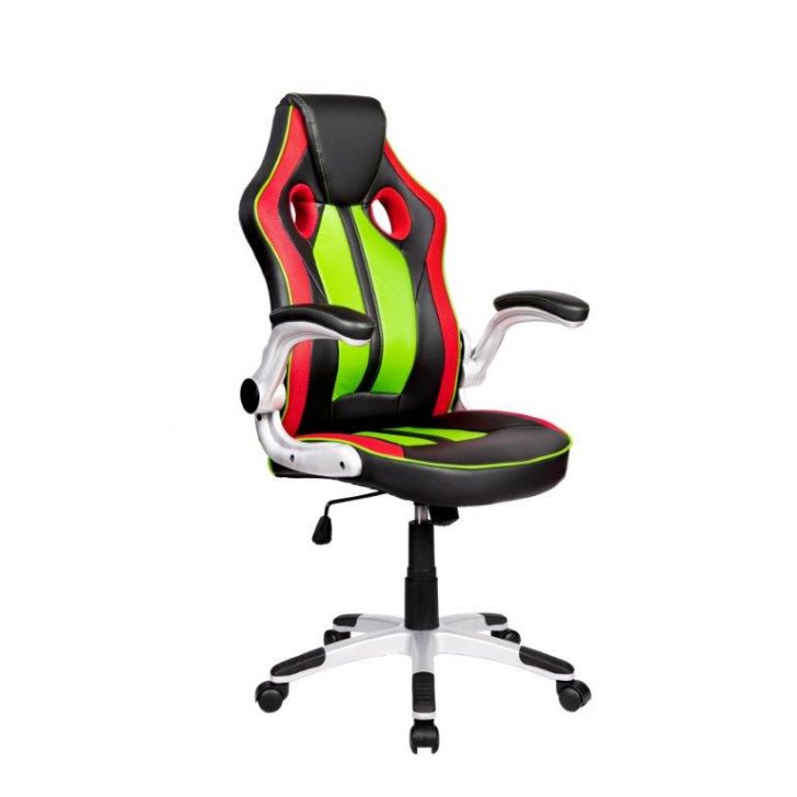 Cadeira Gamer Pelegrin PEL-3009 Couro PU Vermelha, Preta e Verde