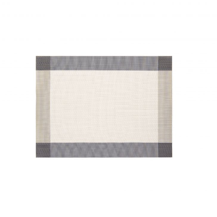 Lugar Americano Retangular Loom Bege e Cinza