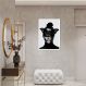 Quadro Butterfly Woman Tinta 43x30 Caixa Branco