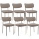 Kit 06 Cadeiras Estofadas Para Sala De Jantar Melina Base Arena L02 Bouclê Bege - Lyam Decor