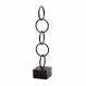 Escultura Decorativa em Metal Círculos Preto 61x13 cm - D'Rossi
