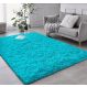 Tapete Pelo Alto Felpudo Macio Anti Derrapante Anti Alérgico Azul Turquesa - 200 x 200 cm Tapete para Sala e Quartos