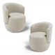 Kit 02 Poltronas Decorativas Aisha Orgânica Bouclê Bege - Desk Design