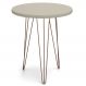 Mesa de Apoio Redonda Base Aço Evolution Off White - Patrimar