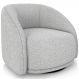 Poltrona Decorativa Giratória Angelina M03 Linho Cinza Claro - Lyam Decor