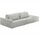 Sofá Ilha Modular Para Sala 252cm com Puff Dublin K01 Linho Cinza - Lyam Decor