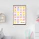Quadro Infantil Didático Alfabeto 43x30 Caixa Marrom