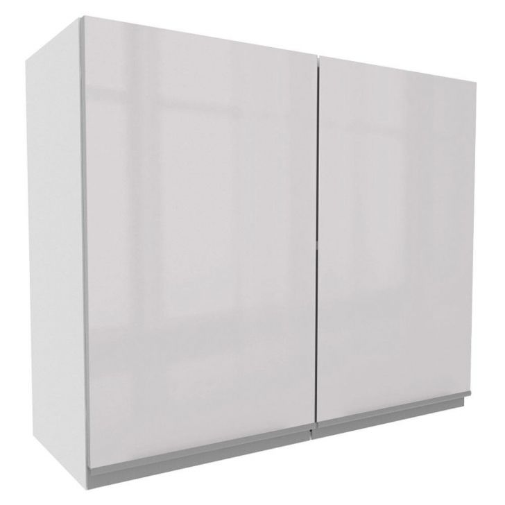 Armário De Cozinha Aéreo 100% MDF 80 cm 2 Portas Branco Brilho Acordes Madesa