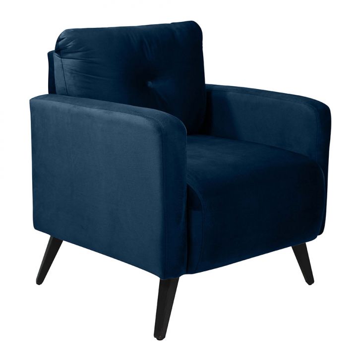 Poltrona Bahamas Veludo Azul