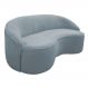 Sofá Curvo Montserrat 150cm 02 Lugares Bouclê Azul Claro - Nexta Casa