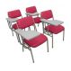 Kit com 4 Cadeiras Escolar Universitária para Auditórios Linha Hotel Smart Rosa
