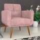 Poltrona Decorativa Juan Veludo Turkey Rosa