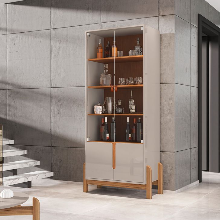 Cristaleira Lizz 2 PT Off White e Cedro