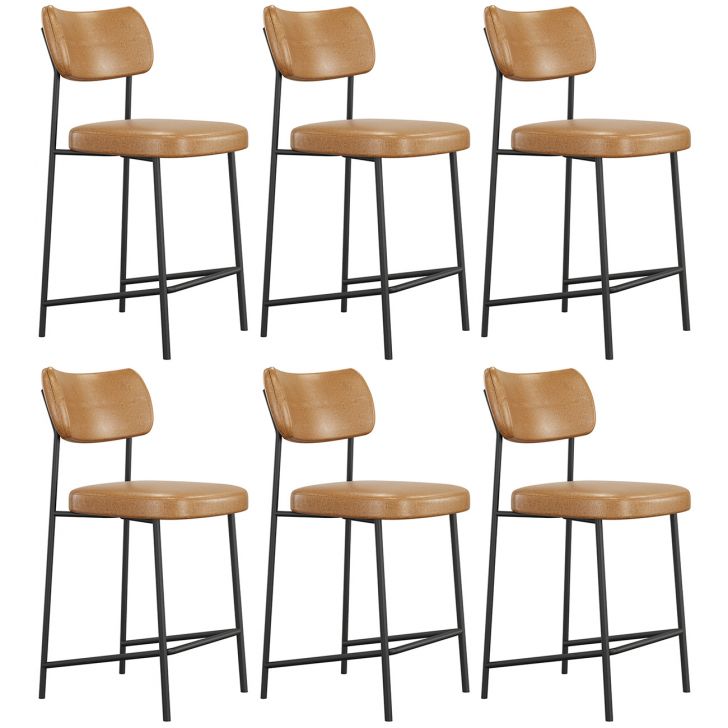 Banqueta Cozinha Média Kit 6 Milli Sintético Caramelo A14   - Mpozenato