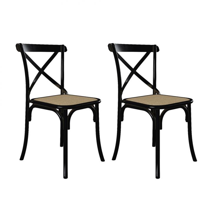 Conjunto 2 Cadeiras I Katarina Preto e Bege New Green