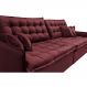 Sofá Sem Caixa Retrátil Reclinável 2,15m Cama inBox Versátil com Pillow Top e Molas Velusoft Vinho