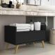 Gabinete Armário Banheiro 60 cm c/ Pés Retrô Multimóveis Preto/Natural