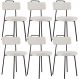 Kit 06 Cadeiras Decorativas Estofada Para Sala De Jantar Barcelona L02 Bouclê Cru - Lyam Decor