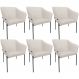 Kit 6 Cadeiras Para Sala de Jantar Estar Living Olívia L02 Linho Cru - Lyam Decor