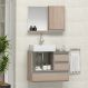 Conjunto Gabinete Banheiro POLO 60 Madeirado Inteiro