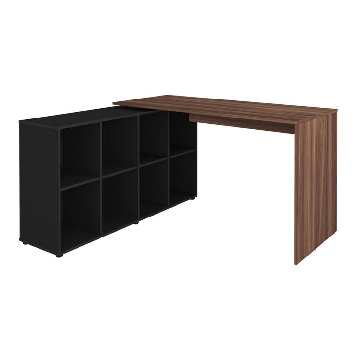 Mesa de Escritório Nero Ipê e Preta