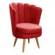 Poltrona Decorativa Pétala Pés Palito - Suede Vermelho