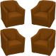 Kit 4 Poltronas Decorativas Para Sala Mila Suede Terracota Pé De Plástico - Clique E Decore
