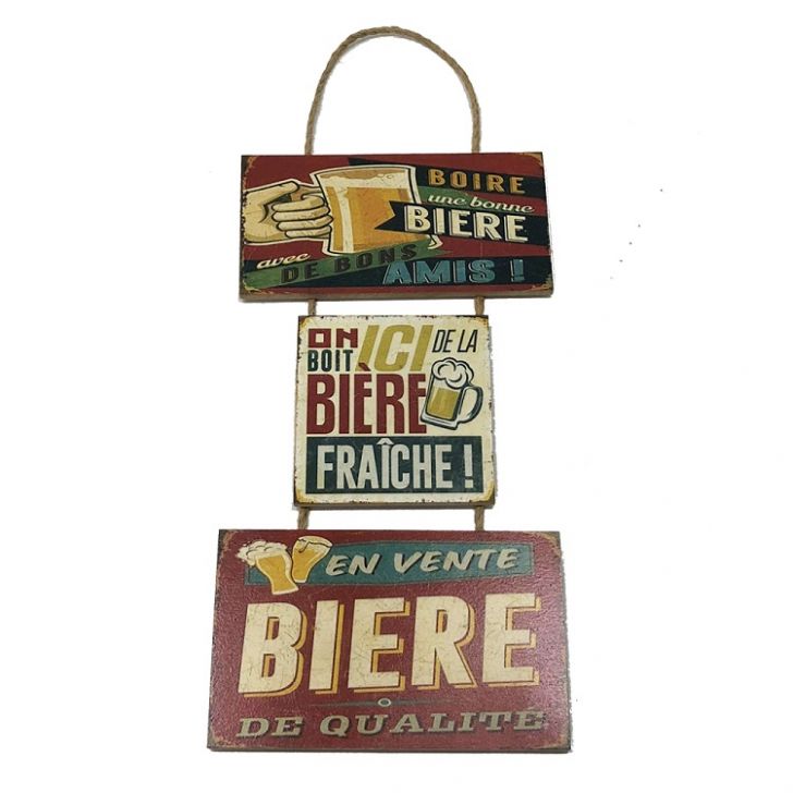 Placa Decorativa Sisal MDF 40x20x1 Beer Vintage Boire Biere