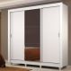 Guarda Roupa Casal Madesa Lyon Plus 3 Portas de Correr com Espelho 4 Gavetas com Pés