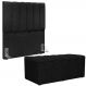 Kit Cabeceira Cama Box Solteiro 100cm e Calçadeira Recamier Baú Dália W01 Linho Chumbo - Lyam Decor