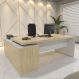 Mesa Executiva em L Giovinazzo Carvalho Branco