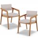 Kit 02 Cadeiras Para Sala de Jantar Estar Living Giorgia L02 Linho Bege - Lyam Decor
