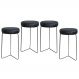 Kit 4 Banqueta Banco | Banqueta Aço Média Cozinha Bar Balcão 60cm Preta