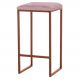 Banqueta Decorativa Billie Base Bronze Veludo Rosê - Gran Belo