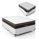 Cama Box Casal + Colchão Paris Molas Ensacadas Pocket - 61x138x188cm - Couro Branco
