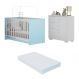Quarto Infantil com Berço Colchão Incluso e Cômoda Algodão Doce Multimóveis MP4250 Branco/Azul