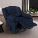 Poltrona do Papai Reclinável Sala de Cinema Madrid Glider Manual Giratória PU Azul G23