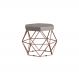 Puff Decorativo Base Bronze Elsa Veludo Cinza G41 - Gran Belo