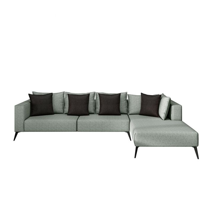Image of Sofá 5 Lugares Doha Com Chaise Direito Poliéster Cinza PLA-MO895UP41HECMOB