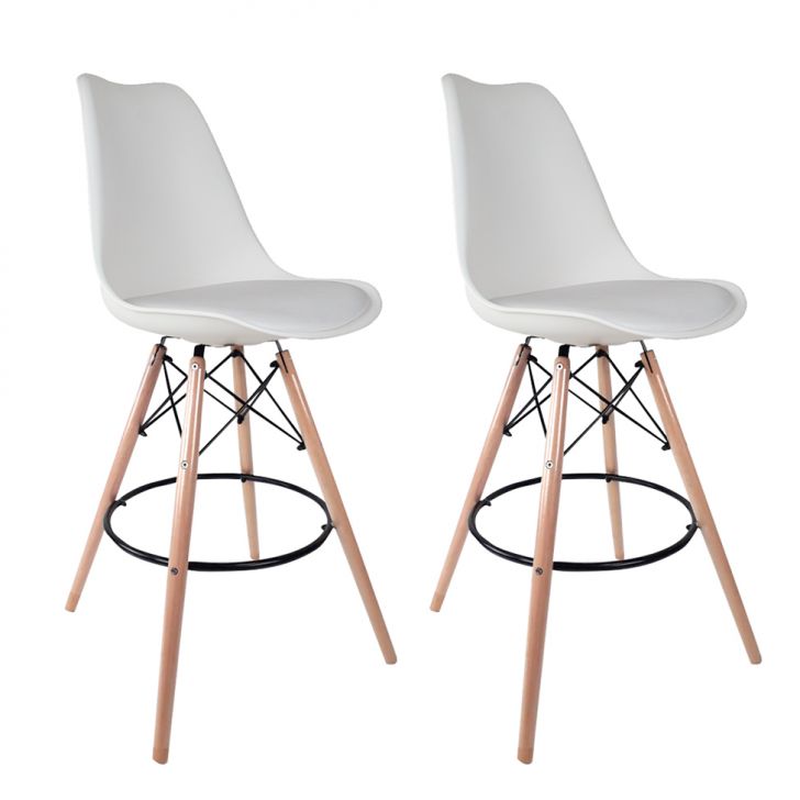 Conjunto com 2 Banquetas Saar Branco