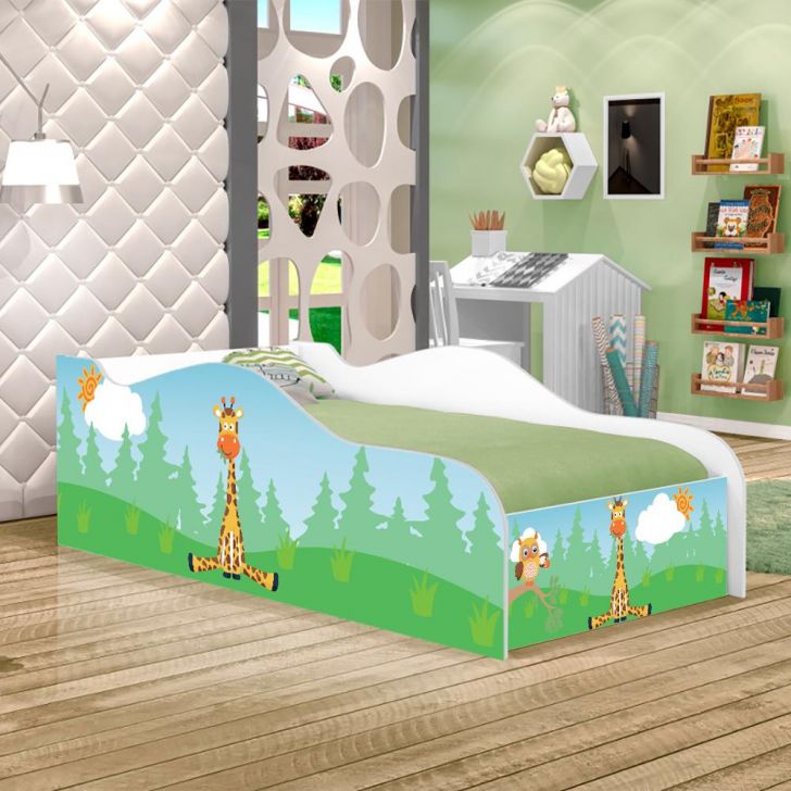 Mini Cama Fun Girafa e Coruja Infantil Com Colchão