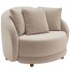 Poltrona Decorativa Para Sala de Estar Fixa Pés Madeira Witta M03 Veludo Bege - Lyam Decor