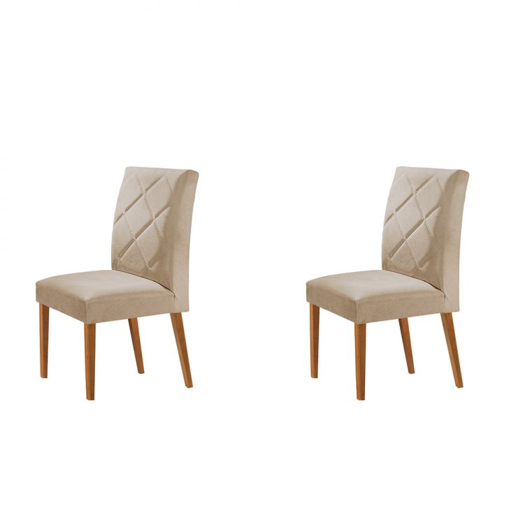 Conjunto com 2 Cadeiras de Jantar Aurora Capuccino