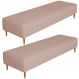 Kit 02 Puffs Decorativo Sala de Estar Bali W01 Pés Palito 210x60cm Linho Rosê - Lyam Decor