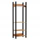 Closet Guarda Roupa Cabideiro 04 Prateleiras Modulado 220x73 Cm Leaf D03 Freijó Preto - Lyam Decor