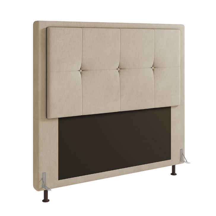 Cabeceira Ametista Para Cama Box Casal 140 cm Suede Bege - D'Rossi