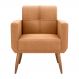 Poltrona Decorativa para Sala Lages Boucle Mostarda