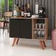 Balcão Buffet 2 Portas Koren MDP/BP Preto/Freijó G96 - Gran Belo