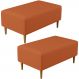 Kit 02 Puffs Decorativos Sala de Estar Cléo W01 Pés Palito 90cm Tecido Terracota - Lyam Decor