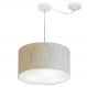 Pendente Cilíndrico Com Desvio Md-4166 Cúpula em Tecido 40x25cm Rústico Bege - Bivolt